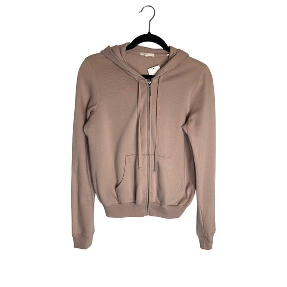 NWT Vince Full Zip Mauve Pink Cotton Hoodie-sz Medium - Picture 1 of 8